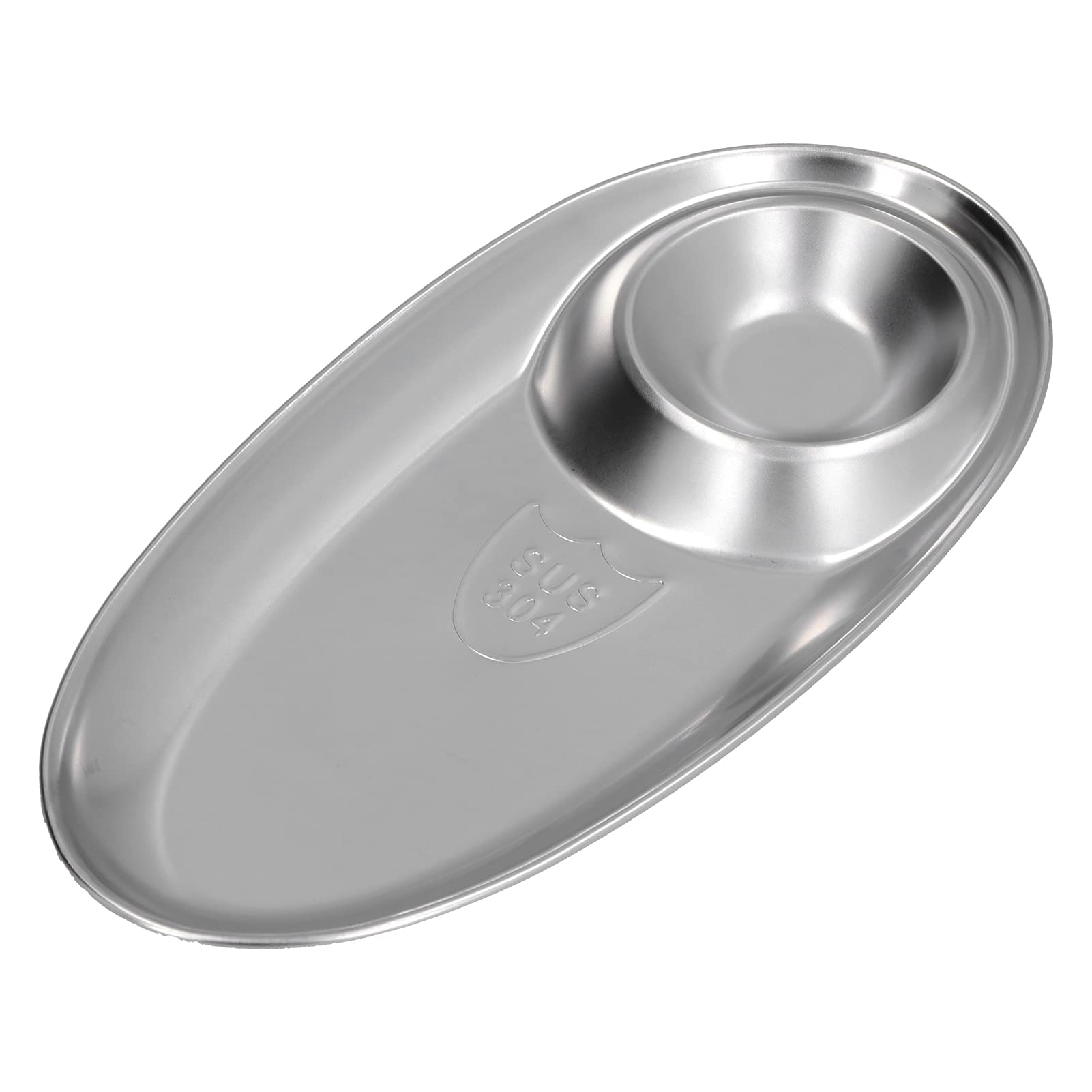 304 Stainless Steel Divided Spice Dish - Safe & Stable Snack Plate for Camping, Picnics, Outdoor Dining - Perfect for Spices, Sugar, Nuts, Chips & Party Snacks