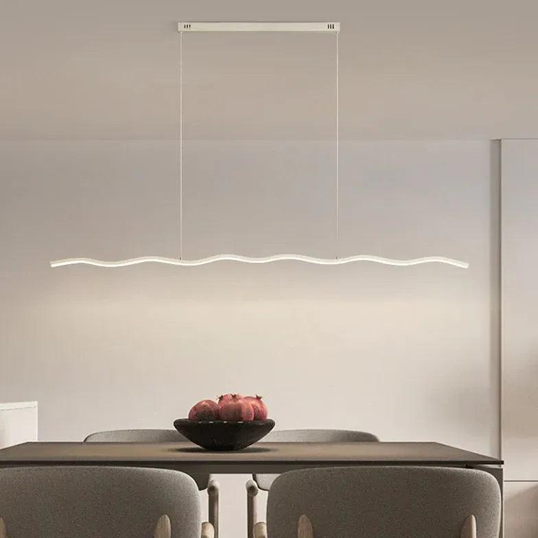Modern Wavy Line Minimalist Pendant Light - Sleek Contemporary Ceiling Fixture for Living Room, Bedroom, or Dining Area