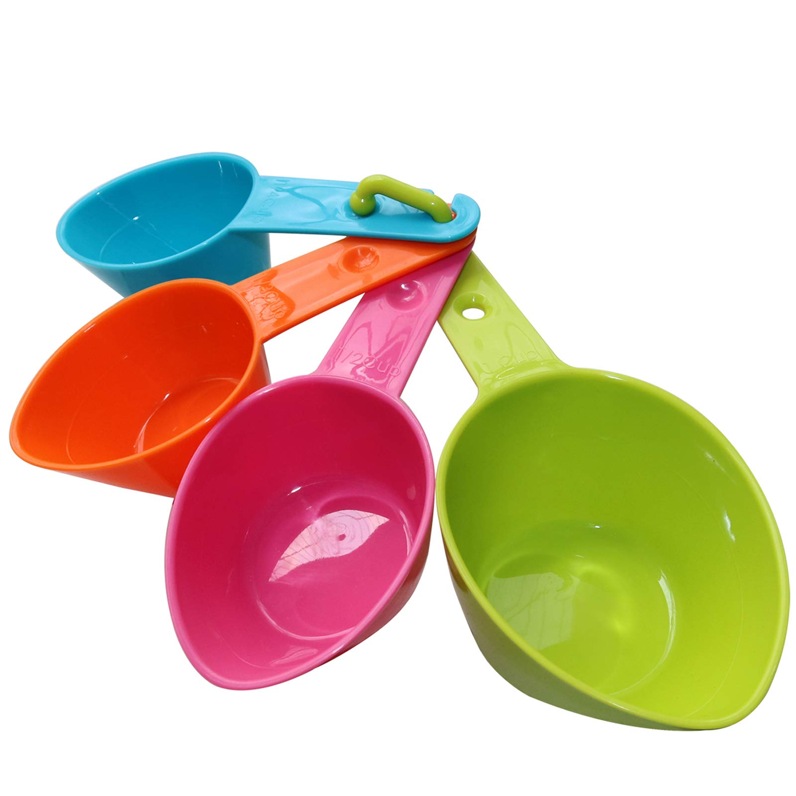Rypet 4-Piece Pet Food Scoop Set - Plastic Measuring Cups for Dog, Cat & Bird Food (Assorted Colors) - Perfect for Feeding, Portion Control & Storage Organization