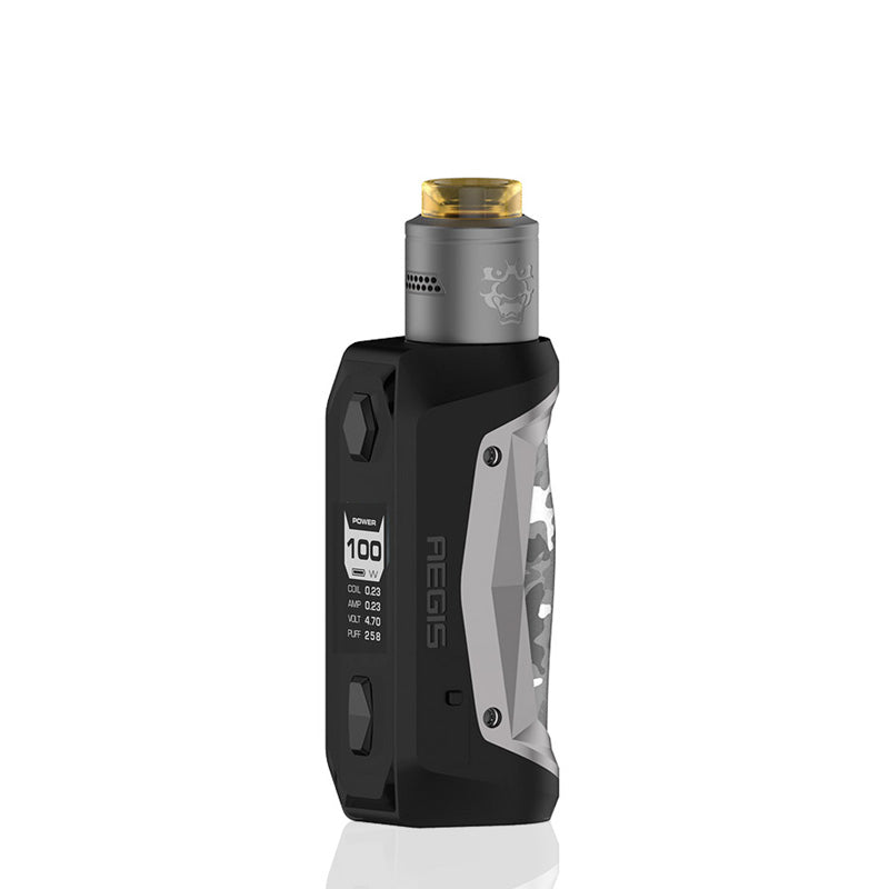 GeekVape Aegis Solo 100W Mod with Tengu RDA Kit - Waterproof & Shockproof Vape Starter Kit for Cloud Chasing & Flavor - Perfect for Outdoor Adventures & Travel
