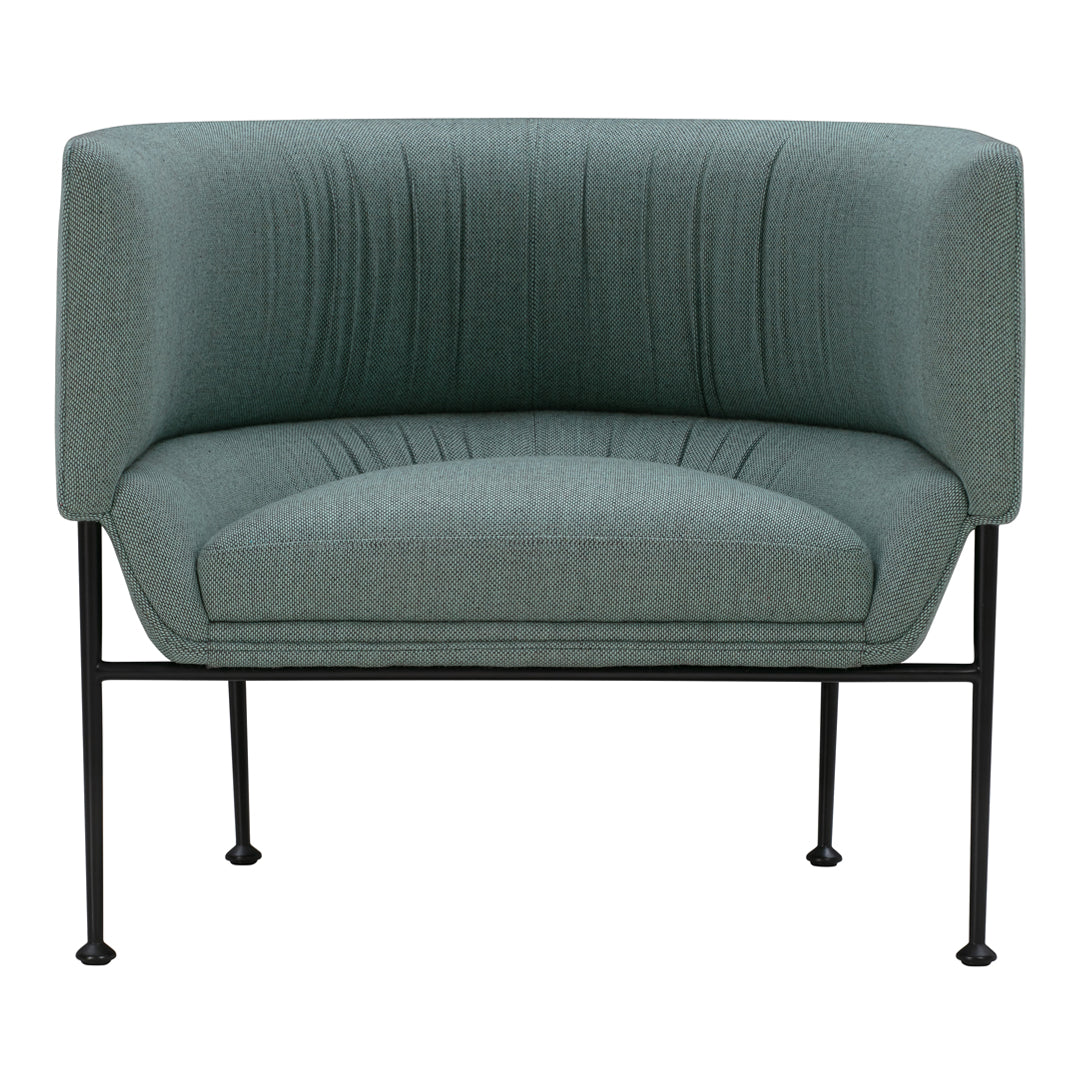 Modern Accent Collar Lounge Chair - Mid Century Style Upholstered Armchair for Living Room, Bedroom & Office - Comfortable Reading Chair with High Back Support