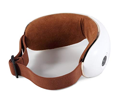 GLOBAL RELAX® SKANDAS Foldable Facial & Eye Massager with Heat, Shiatsu, Compression & Vibromassage - Dark Circle Corrector, Built-in Speakers & Music - Perfect for Home Relaxation, Travel & Stress Relief