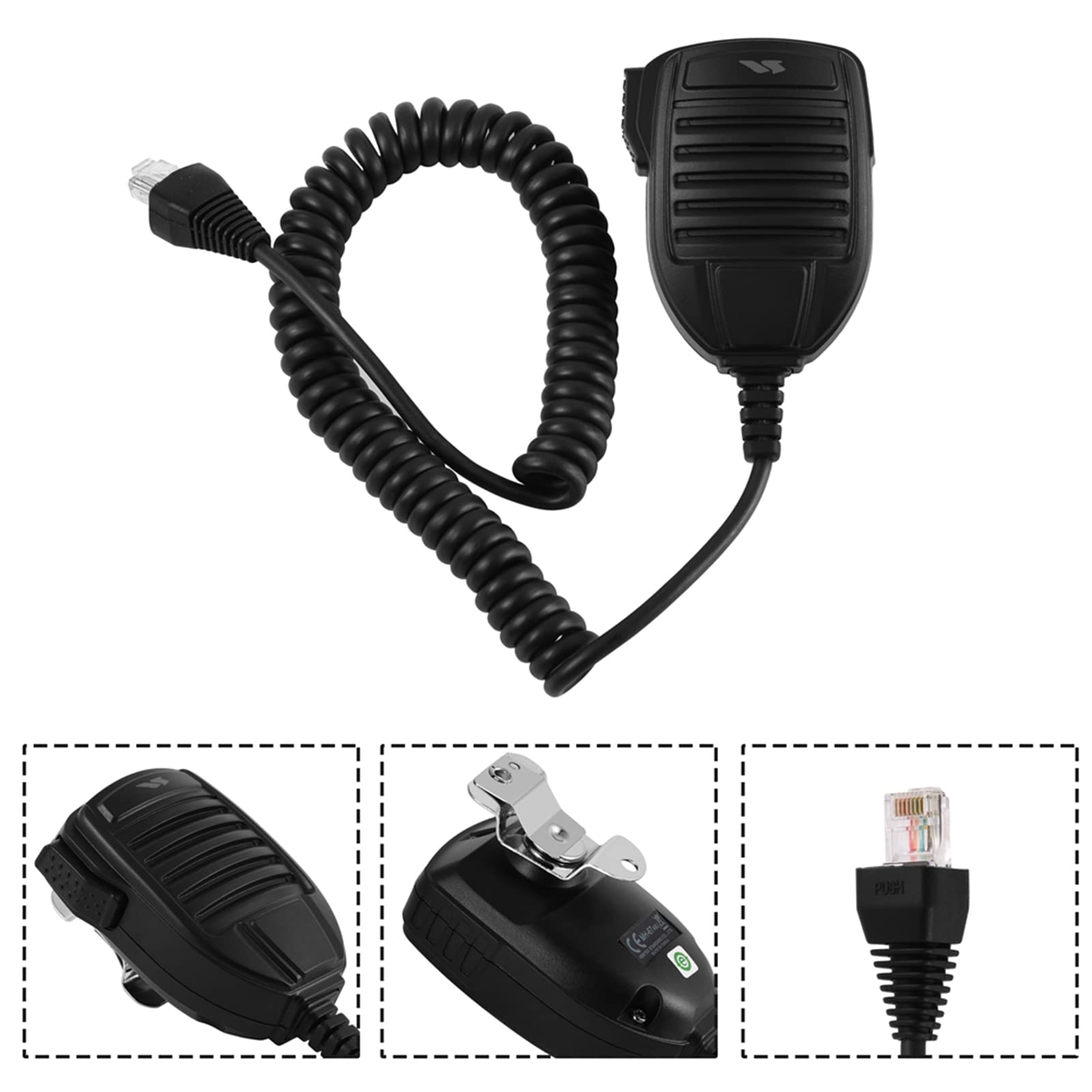 MH-67A8J Handheld Speaker Mic - Two Way Radio Shoulder Speaker Microphone with PPT Button & Mic Hanger | Compatible with VX2500, VX2508, VX2208, VX2108 | Ideal for Construction, Security & Outdoor Communication