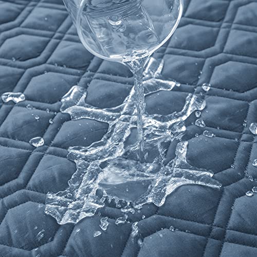 **Waterproof Dog Bed Cover - Non-Slip Sofa Protector for Pets, Large 102x82 Inch, Blue Grey - Ideal for Incontinence, Chewing, and Multi-Pet Households**