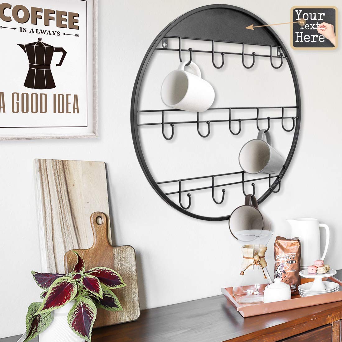 Wall Mounted Coffee Mug Holder - 22