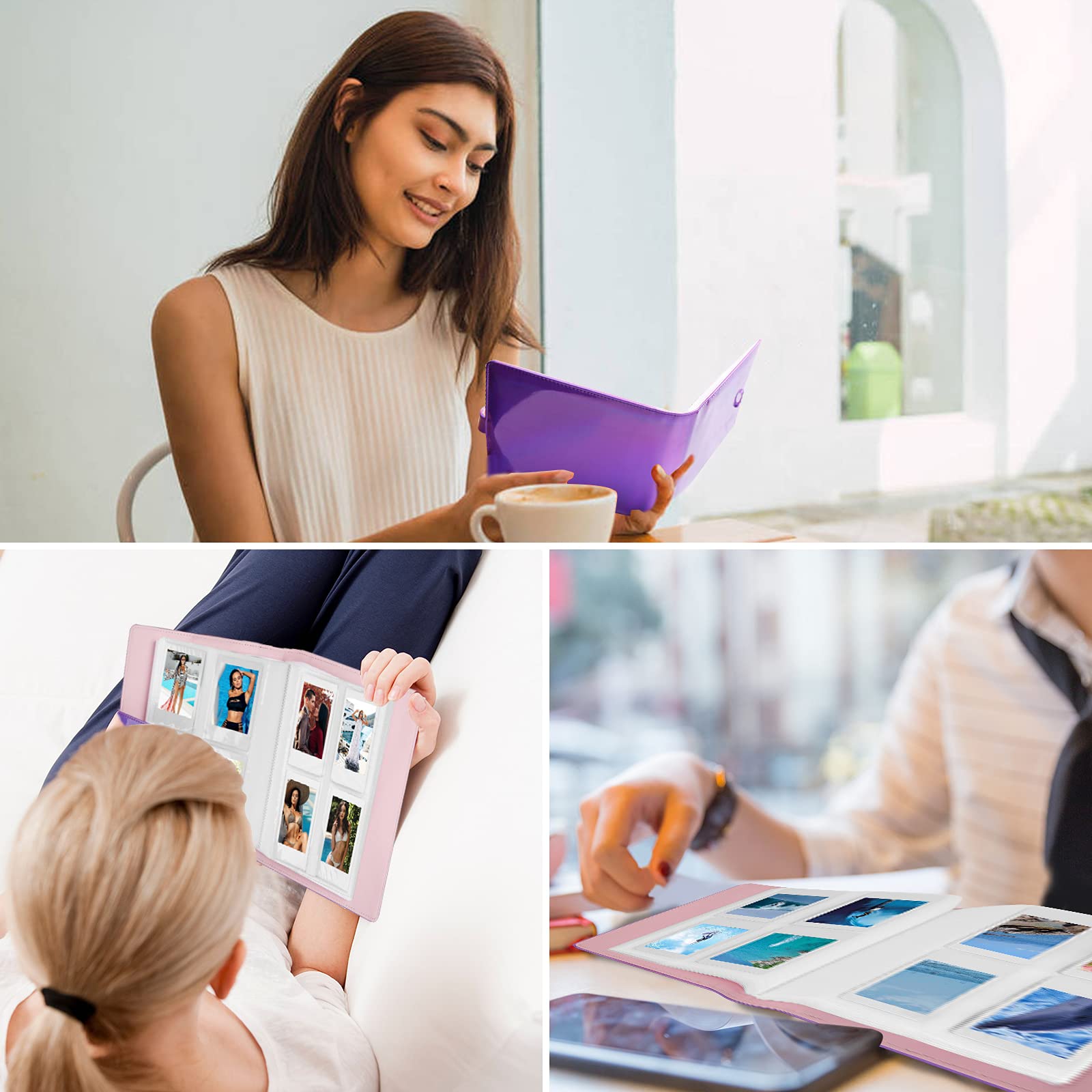 256-Pocket Mini Photo Album for Fujifilm Instax Mini 12/11/9/40/99/90/8/7/Evo/LiPlay - Compatible with Polaroid Snap/PIC-300/Z2300 Cameras & Zip Instant Printer - Holds Kodak 2x3 Instant Photos - Magic Purple - Perfect for Travel, Parties, and Memory Keeping