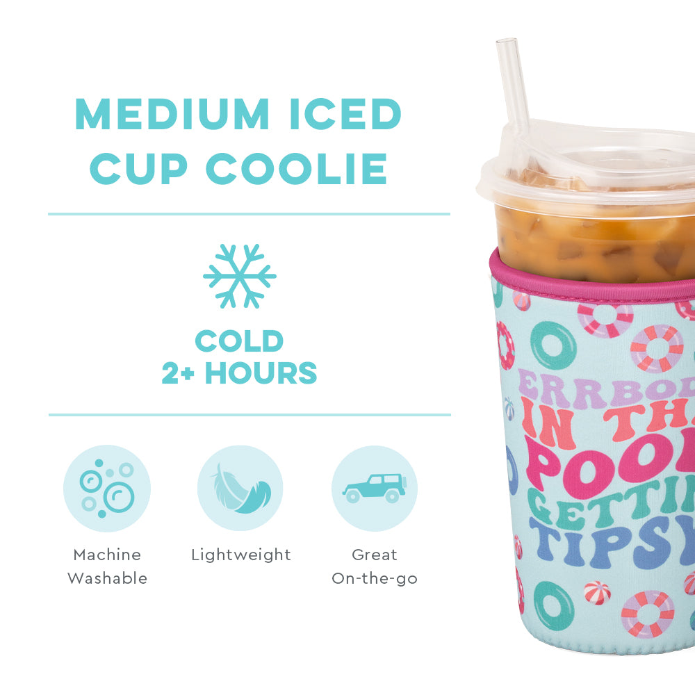 Errbody In The Pool Medium Iced Cup Coolie - Insulated Beverage Sleeve for Cold Drinks, Perfect for Pool Parties, Beach Outings and Summer Gatherings