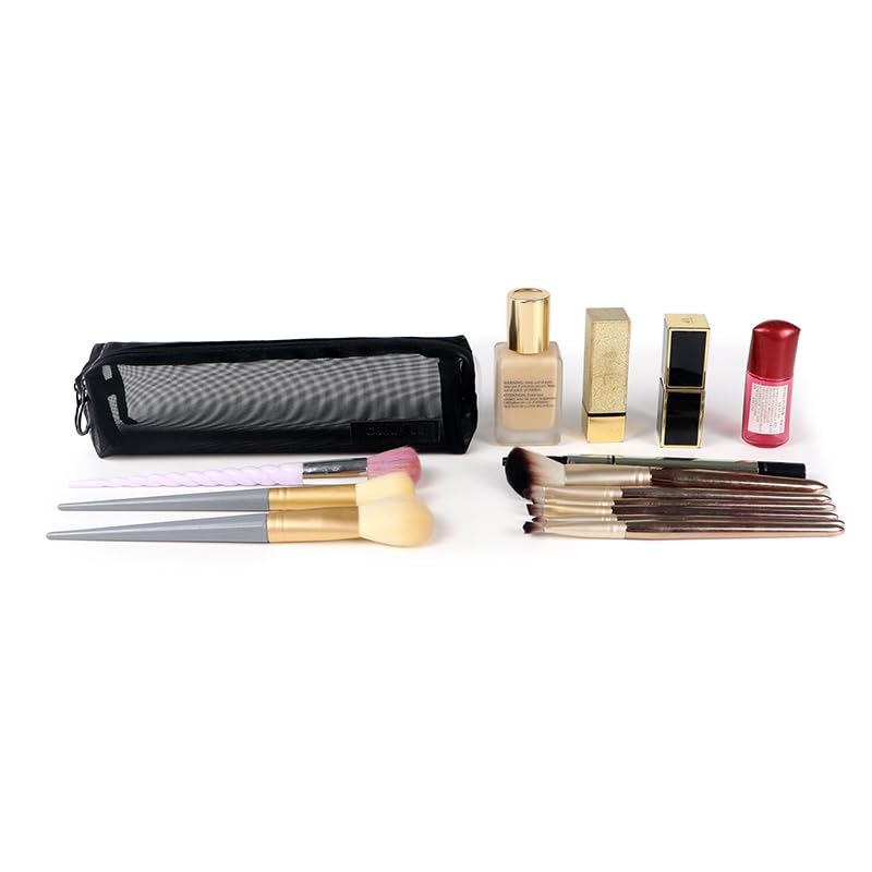 Stylish Travel Cosmetic Bag Set - 3/4 Piece Black Waterproof Makeup Organizer for Women & Men | Perfect for Business Trips, Gym, Vacation & Daily Use | Includes Zippered Rectangle Pouch & Toiletry Cases