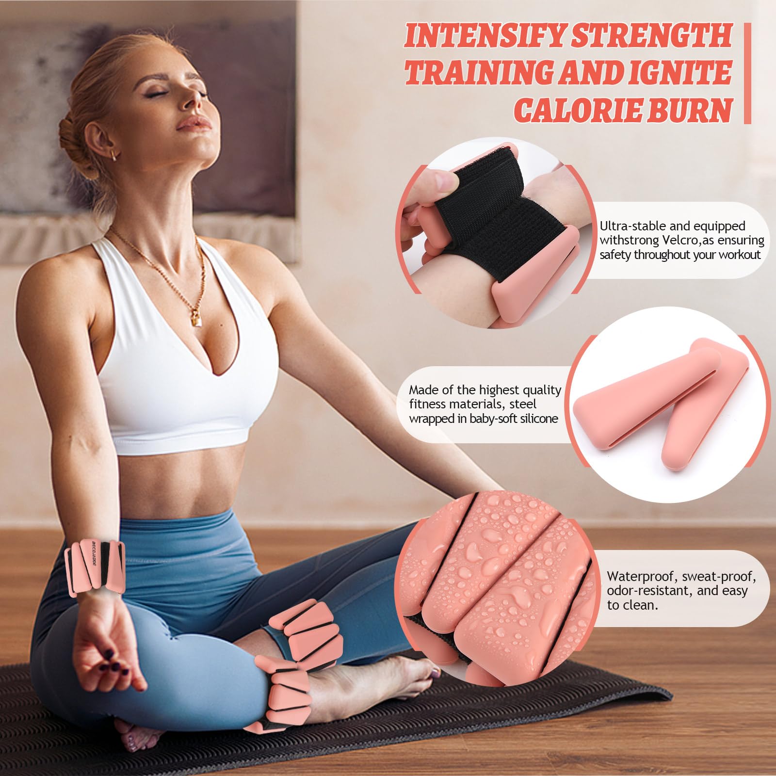 Adjustable Wrist & Ankle Weights Set (1lb & 2lb) - Premium Strength Training Weights for Walking, Running, Yoga, Pilates - Ideal for Home Workouts & Fitness Enthusiasts (Men & Women) - Boost Endurance & Tone Muscles During Cardio Exercises