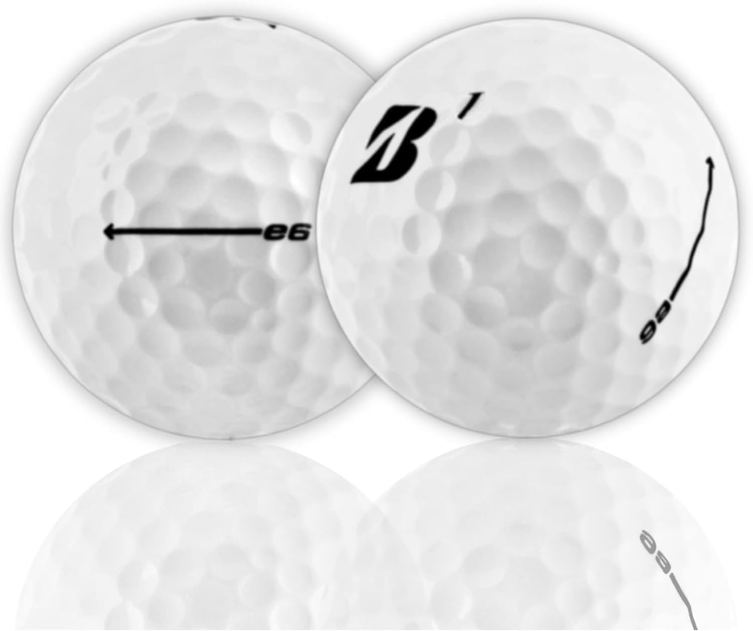 Premium Recycled Bridgestone e6 Golf Balls - Mixed e6 Soft & e6 Speed Used Golf Balls for Men & Women | Practice, Driving Range & Course Play