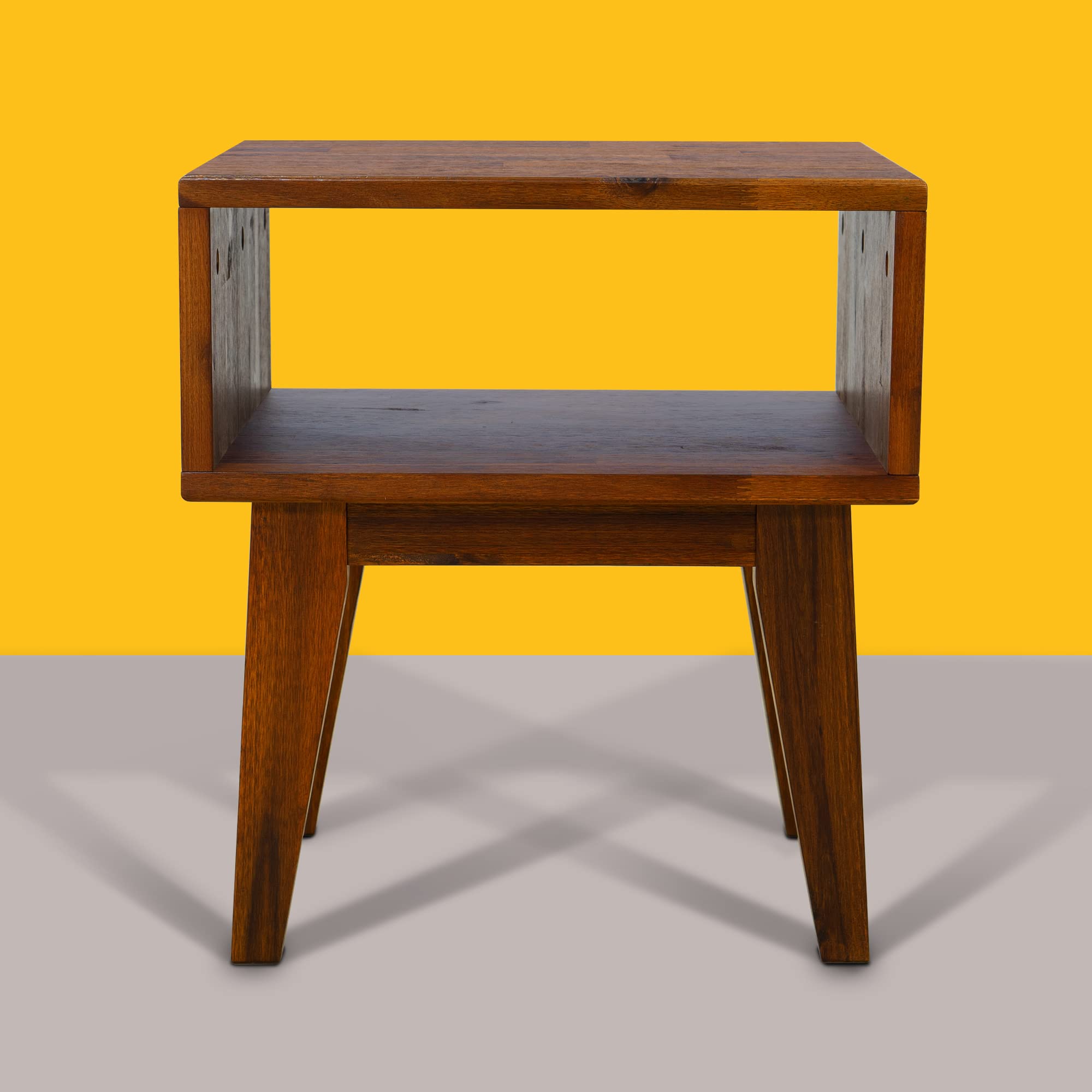 Solid Wood Acacia Serena Nightstand - Chocolate Finish Bedside Table for Bedroom, Living Room & College Dorm | Perfect for Small Spaces & Apartment Decor