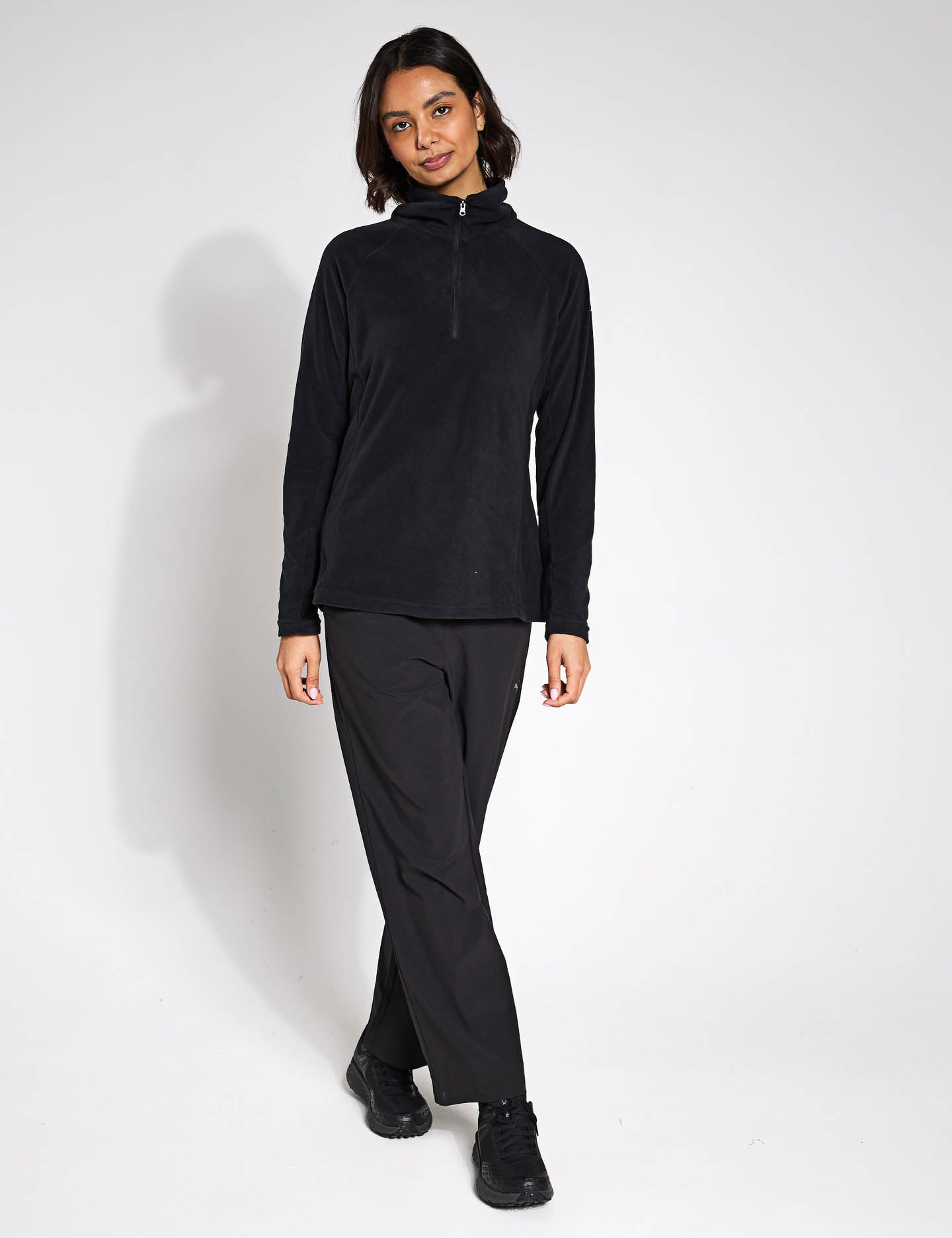Glacial IV Half Zip Fleece Jacket for Men & Women - Lightweight, Breathable, Moisture-Wicking Outdoor Pullover - Perfect for Hiking, Camping & Cold Weather Activities (Black)