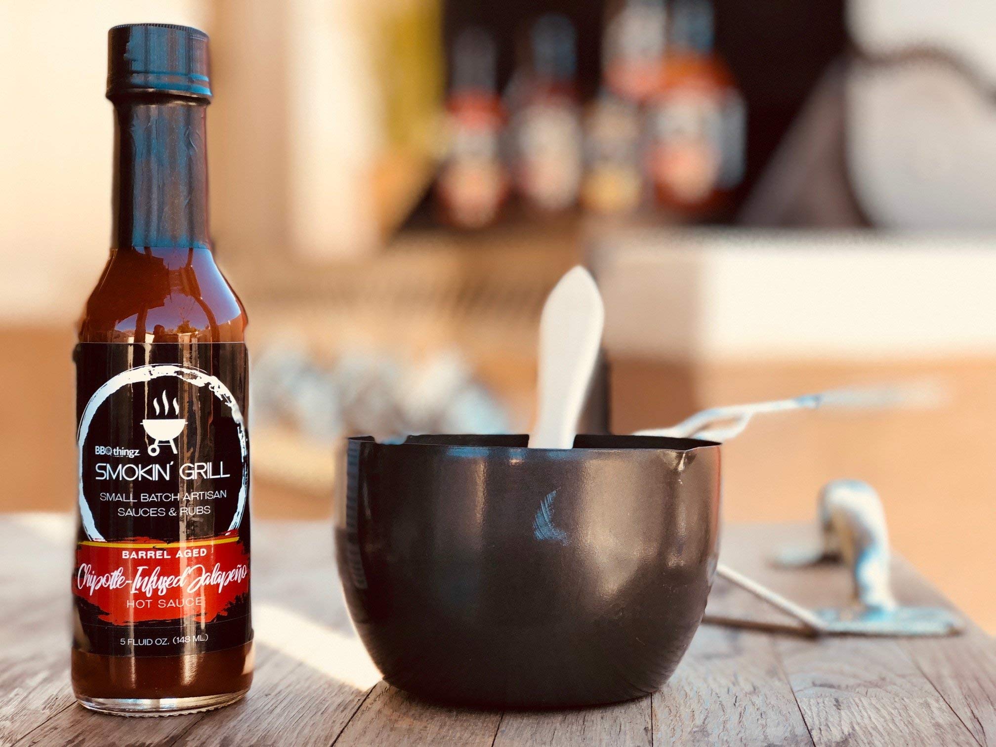 Barrel Aged Handcrafted Chipotle Infused Jalapeño Hot Sauce - Small Batch Artisan Hot Sauce for BBQ, Tacos & Wings | BBQthingz™