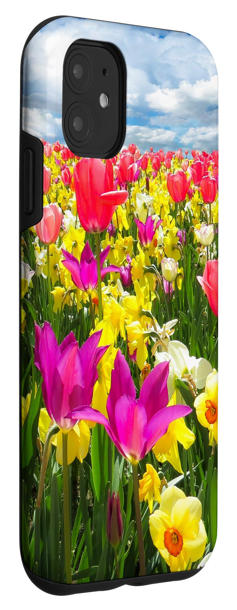 Premium iPhone 11 Case with Spring Tulips & Daffodils Floral Design - Slim Protective Phone Cover for Women & Girls - Perfect for Spring Outings, Picnics & Everyday Use