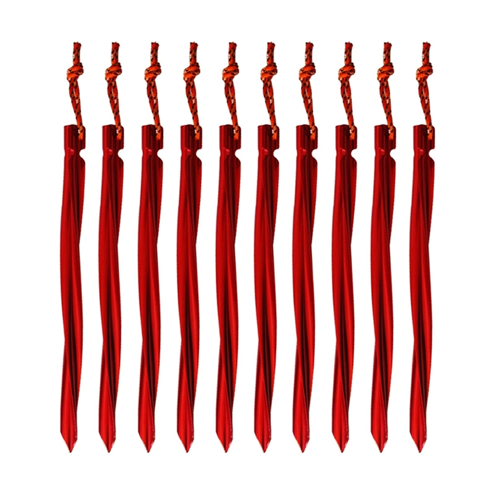 Heavy Duty Aluminum Tent Stakes 10 Pack - 25cm Camping Tent Pegs, Garden Stakes & Hammock Ground Nails for Outdoor Camping, Hiking, Backpacking (Red) - Perfect for Camping Trips, Beach Setups & Backyard Use