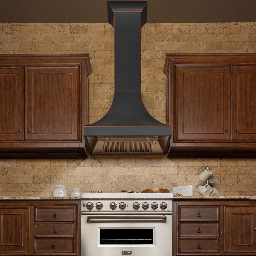 ZLINE 8632B Designer Series Oil Rubbed Bronze Wall Mount Range Hood - 36 Inch Kitchen Vent Hood with Powerful CFM for Modern Home Cooking
