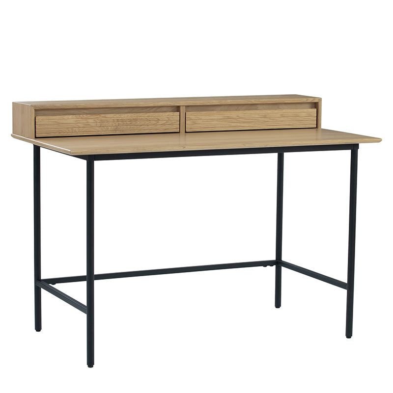 DOVER Study Desk 120cm - Natural & Black Home Office Desk for Students & Professionals - Perfect for Small Spaces & Remote Work