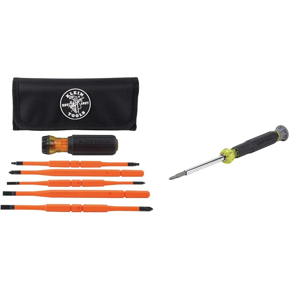 Klein Tools Insulated Screwdriver Set (32288) & Electronics Screwdriver Set (32581) - Professional Electrician Tools for Safe Electrical Work & Precision Electronics Repair