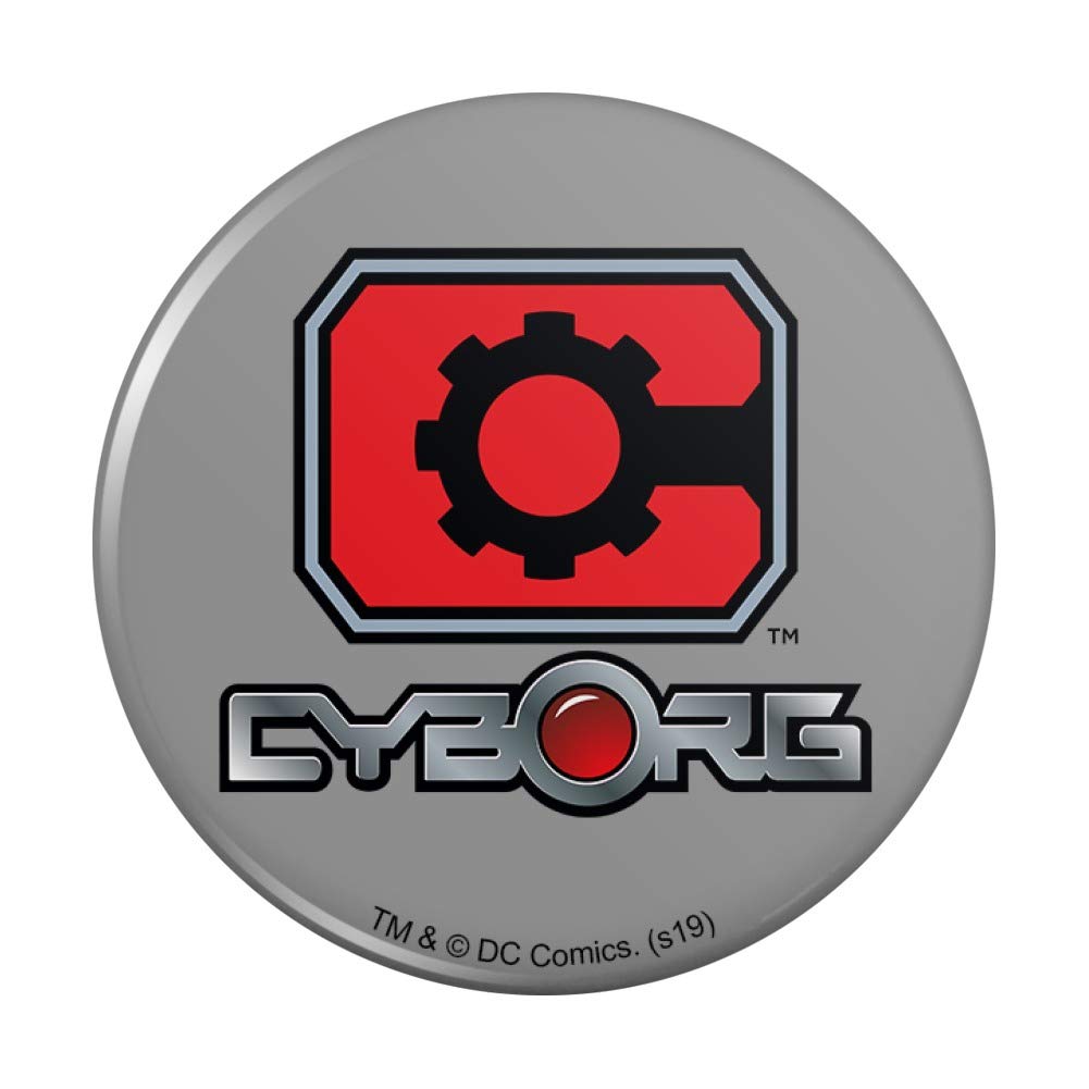 Justice League Cyborg Logo Refrigerator Magnet - Strong Magnetic Kitchen Accessory for Fridge, Lockers, Office & Home Decor (Set of 4) - Perfect for Superhero Fans, Gifts & Organizing Notes