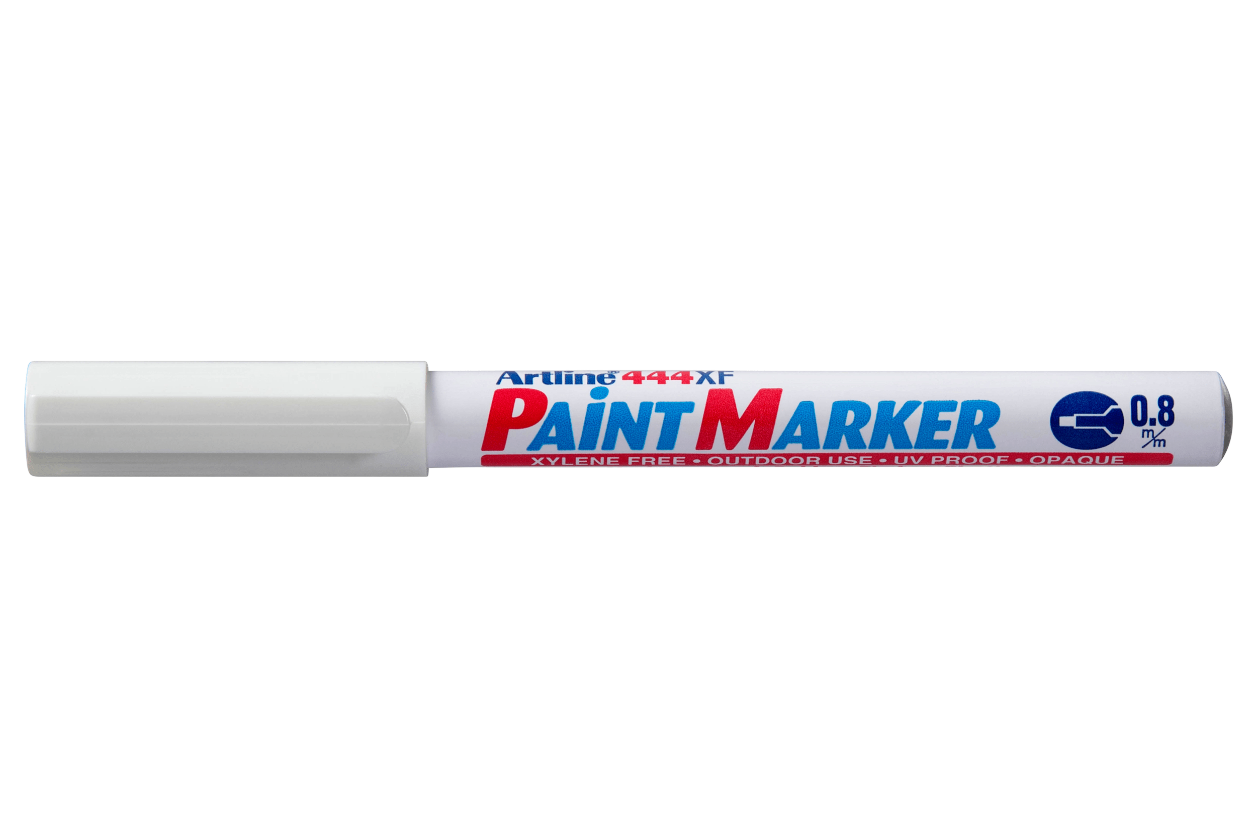 Artline 444 White Paint Marker - 0.8mm Bullet Tip, Pack of 12 - Perfect for DIY Crafts, Signage & Art Projects on Dark Surfaces