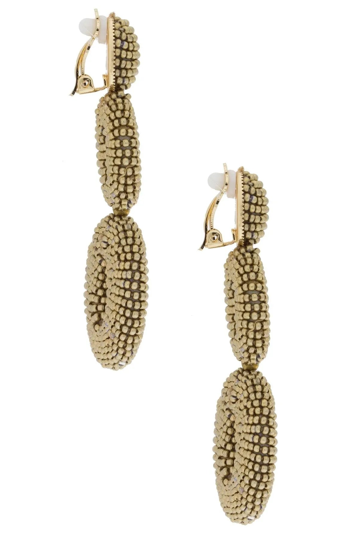 Gold Beaded Statement Earrings for Women - Elegant Dangle Jewelry for Parties, Weddings & Special Occasions