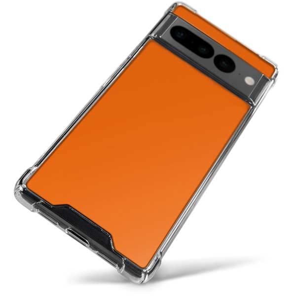 Skinit Clear Phone Case for Google Pixel 7 Pro - Orange Pattern Design | Protective Slim Fit Cover | Perfect for Everyday Use & Travel Protection
