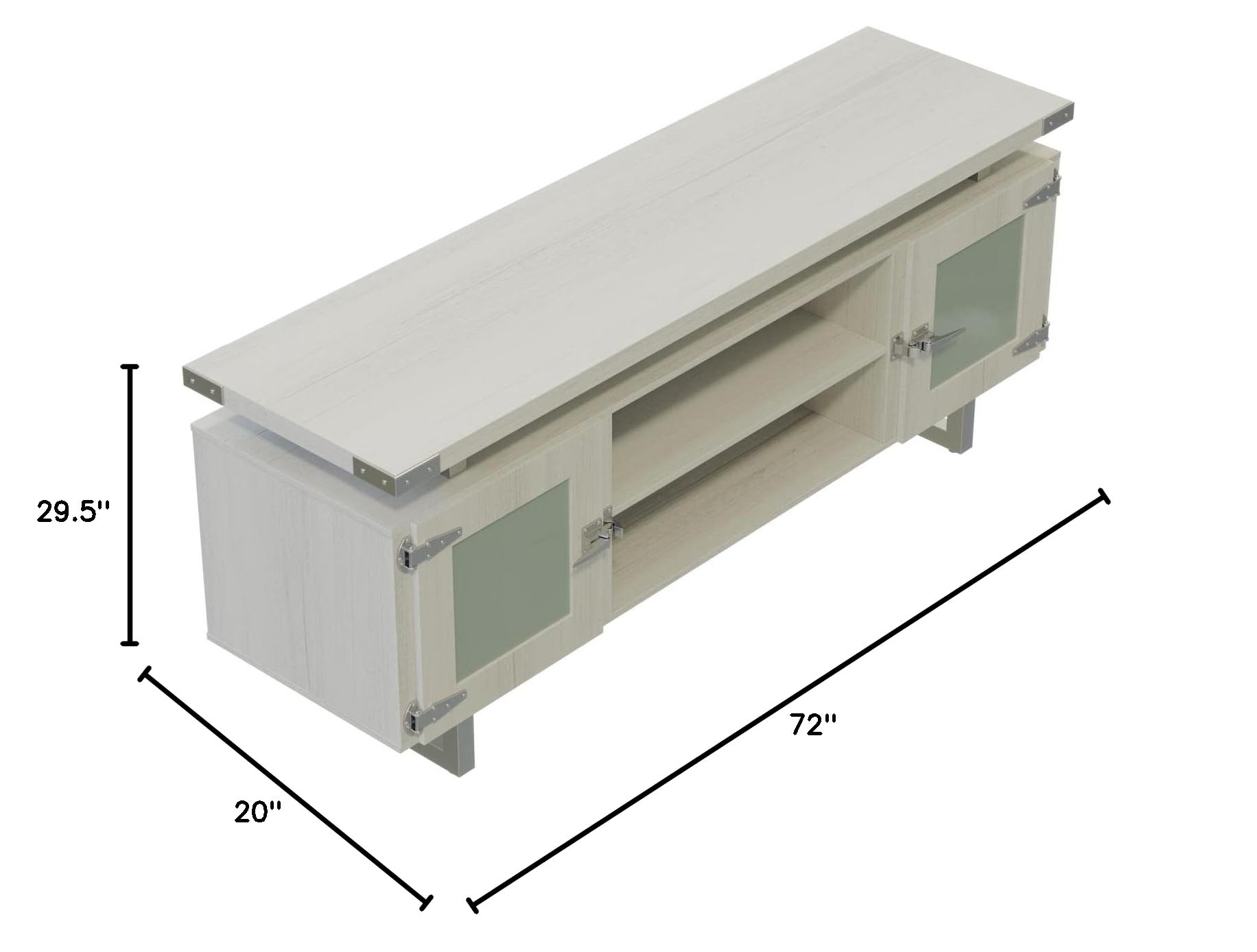 Mirella Low Wall Cabinet with Glass Doors - Modern Bathroom Storage & Display Unit for Towels, Toiletries & Decor