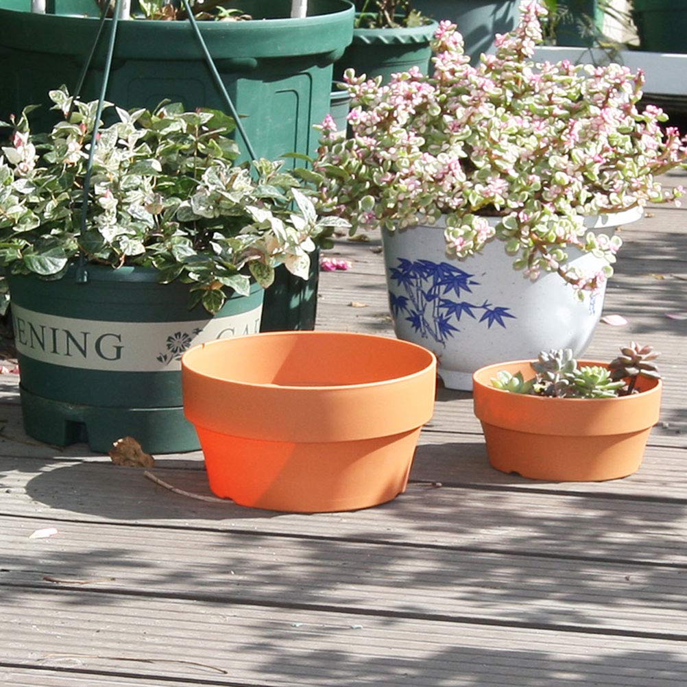 4-Piece Round Decorative Plant Pots - Modern Plastic Flower Pot Set for Home & Garden Decor - Perfect for Indoor Plants, Succulents, and Herbs