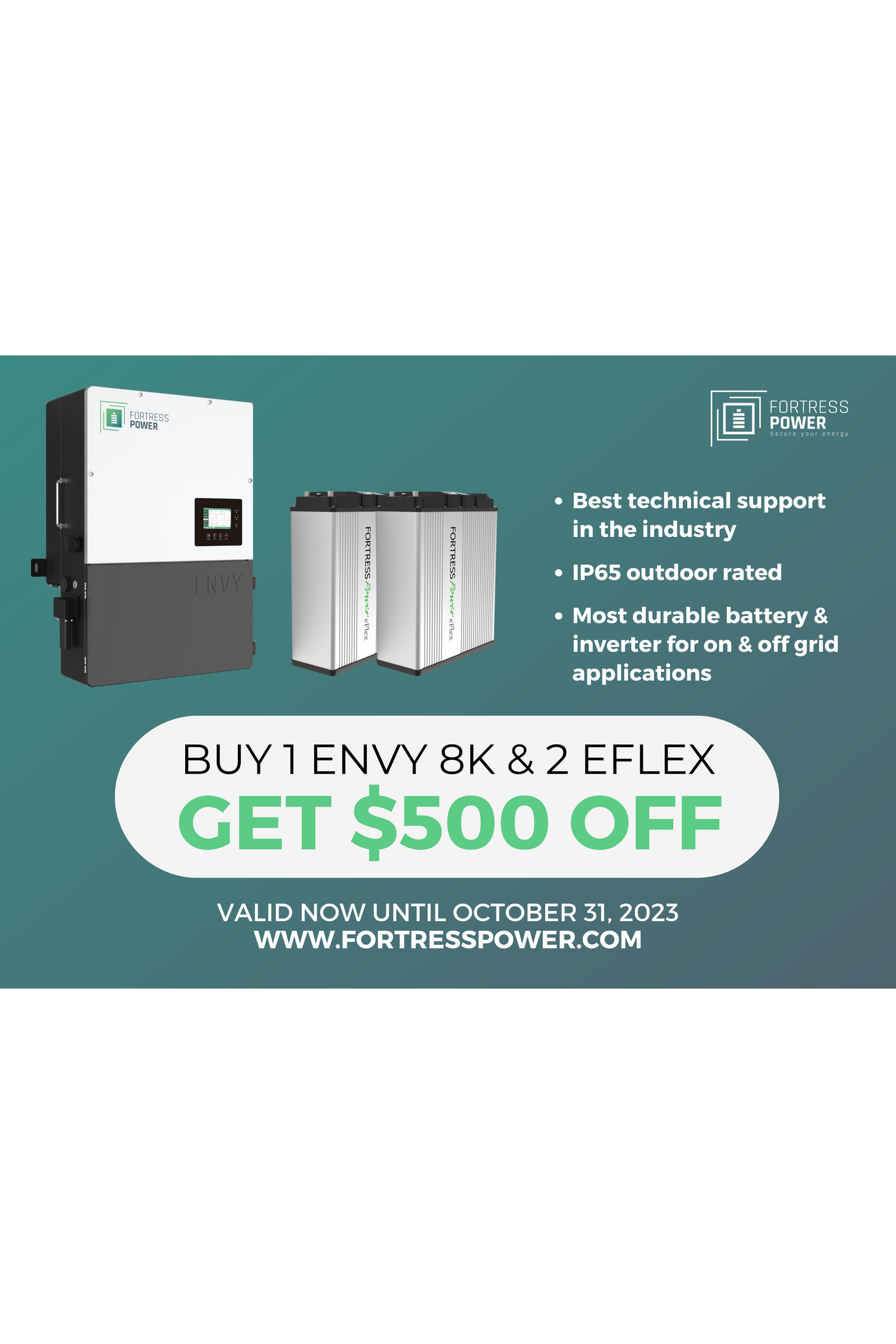 Fortress Power eVault Max 18.5kWh LFP Battery - Home Solar Energy Storage System for Off-Grid & Emergency Backup Power