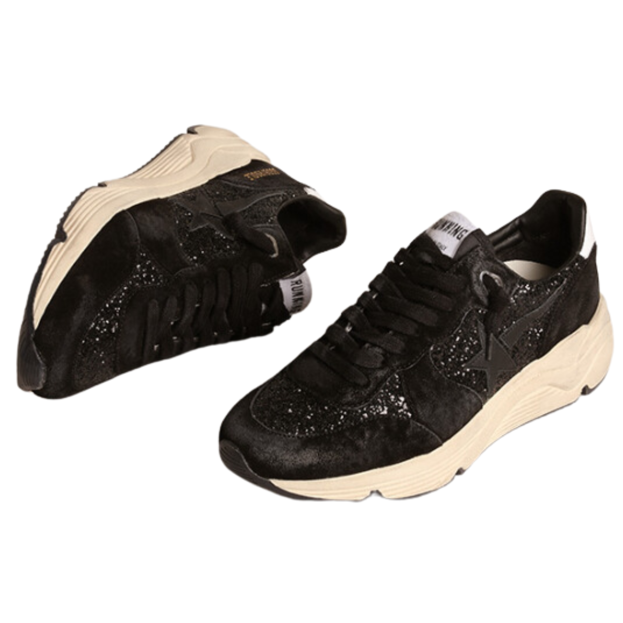 Black Glitter Running Shoes for Women - Non-Slip Lightweight Sneakers for Jogging, Gym Workouts & Casual Wear
