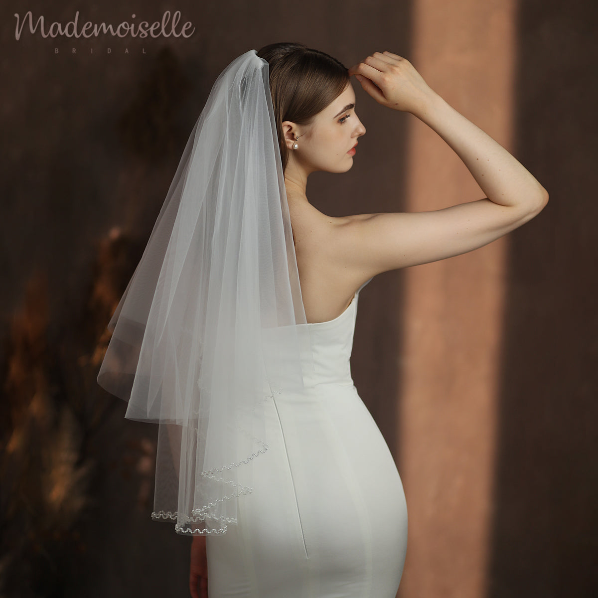 Elise Veil - Elegant Bridal Wedding Veil for Bride, Perfect for Church Ceremony & Outdoor Wedding Photography