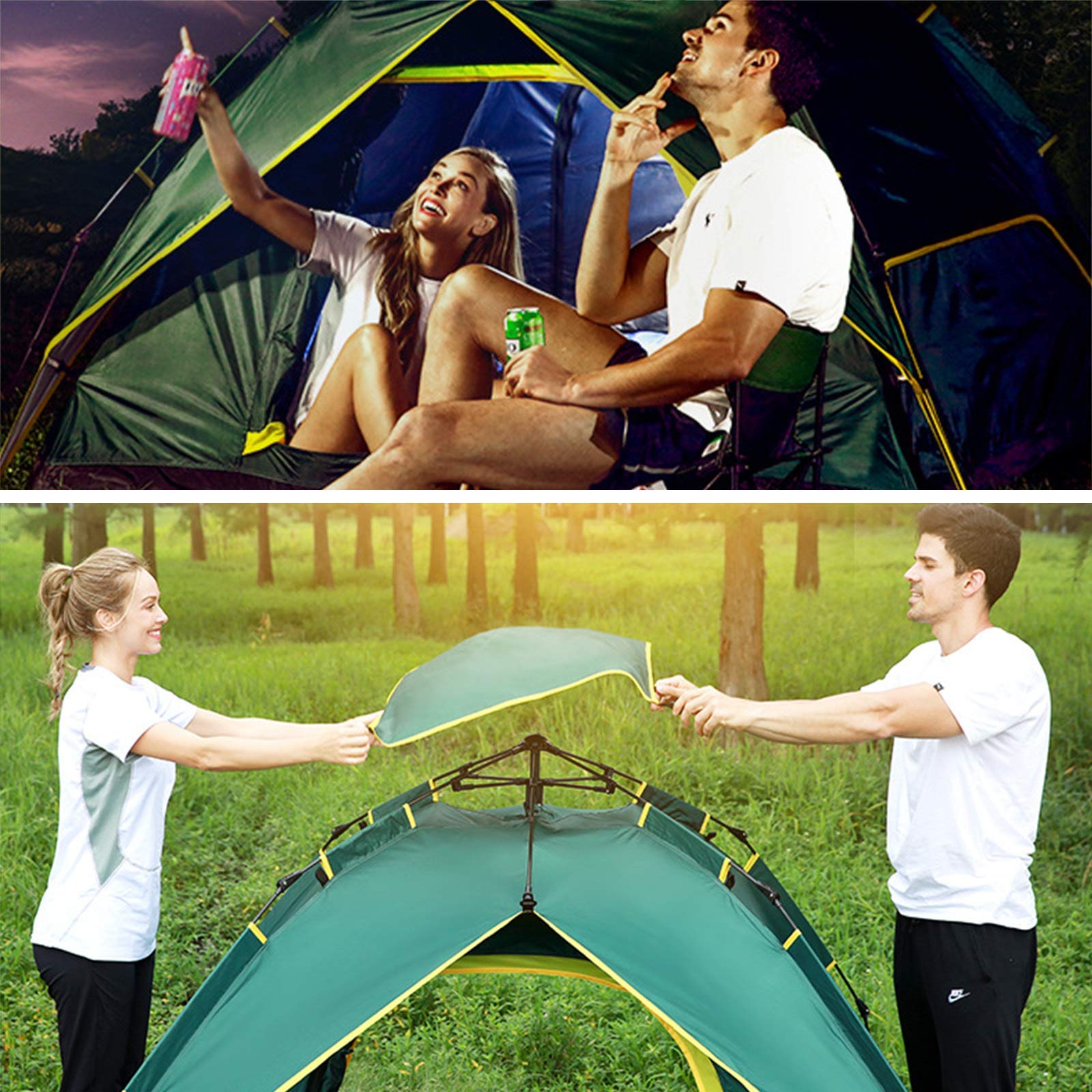 Automatic Pop Up Dome Waterproof Sun Shelter Tent - Lightweight Backpacking & Hiking Tent for Camping, Beach, Picnics & Garden Outdoor Activities