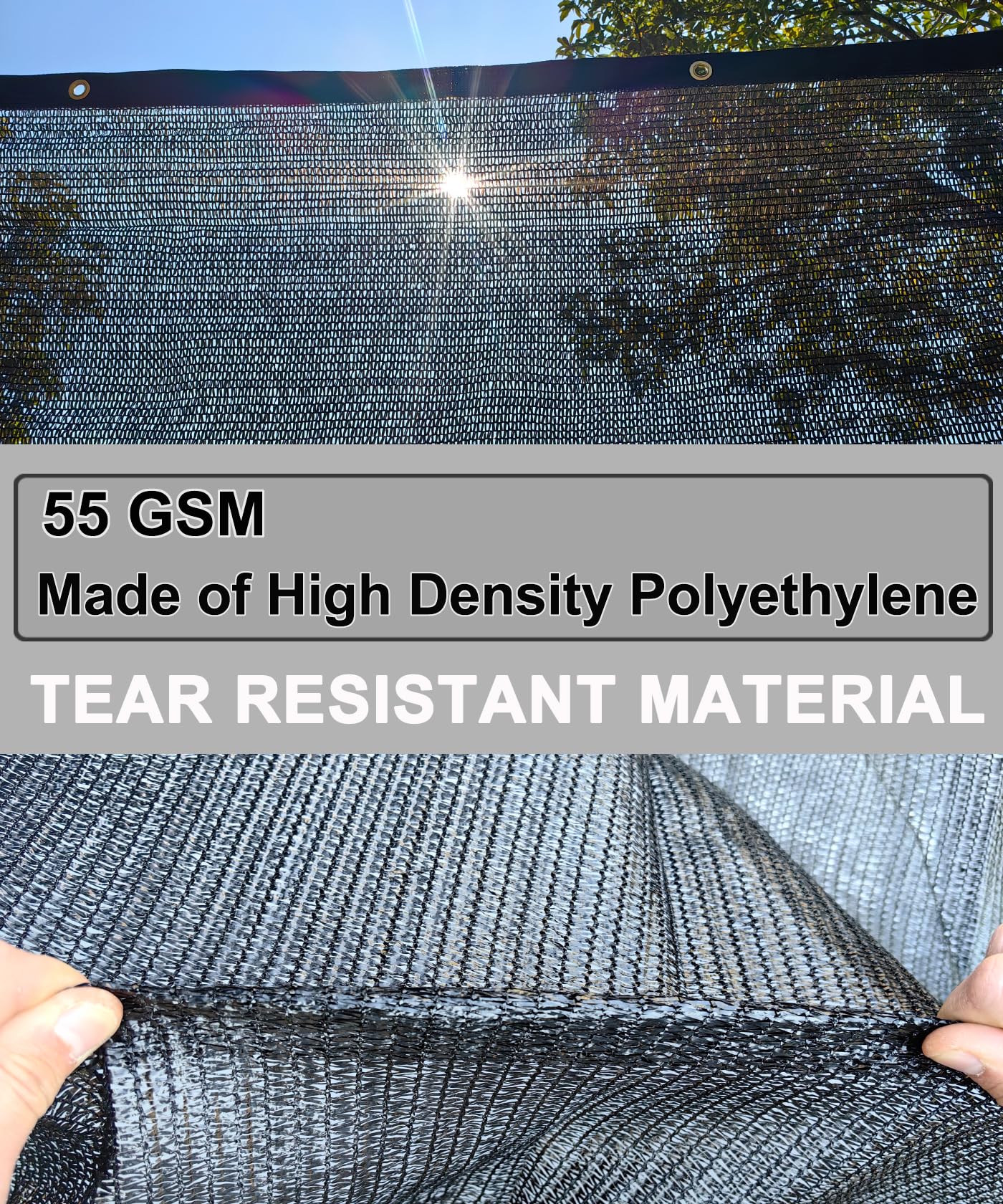 40%-50% Shade Cloth for Garden - 20ft x 48ft UV Resistant Sun Shade with Grommets - Outdoor Patio Cover, Plant Protection, Pergola Shade, Greenhouse Screen - Perfect for Backyard, Deck & Balcony Use