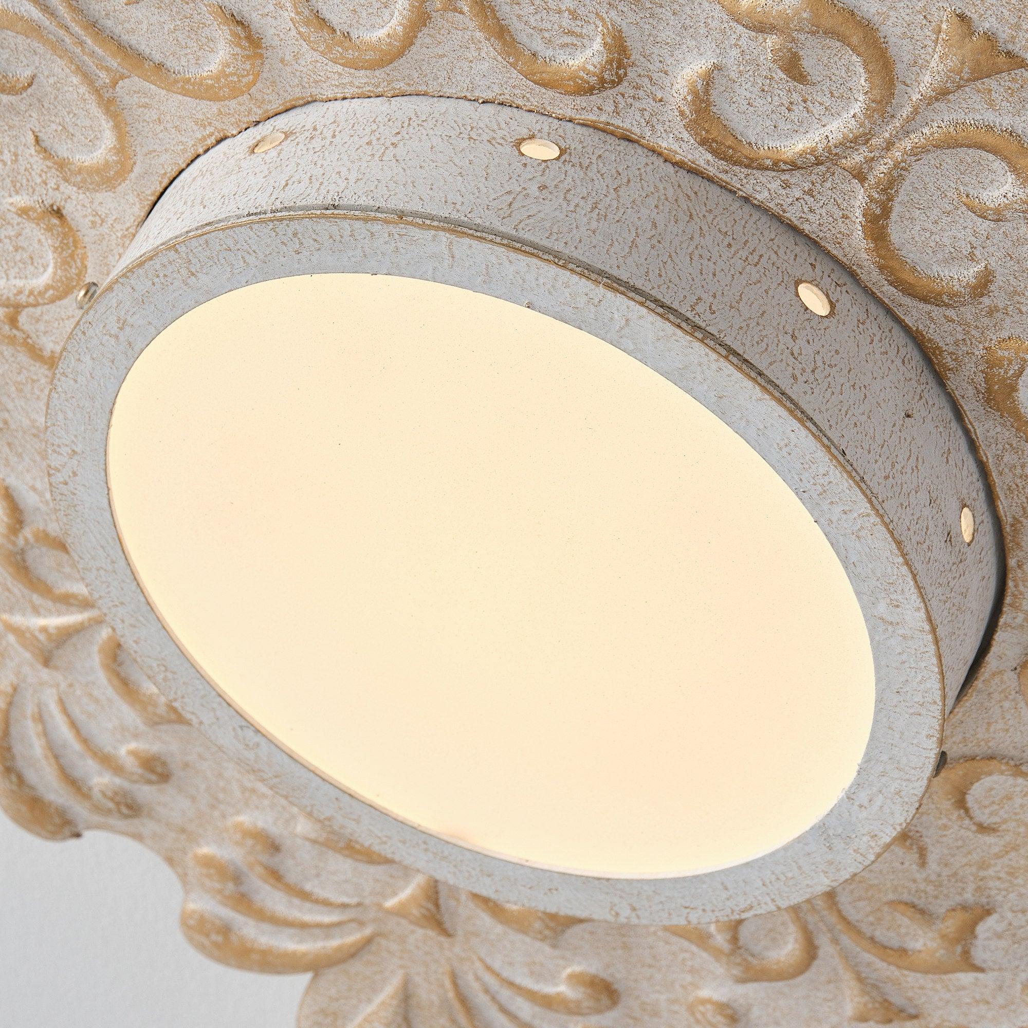 22 Inch White Modern Sunburst Flush Mount LED Ceiling Light - Energy Efficient Dimmable Lighting for Bedroom, Living Room & Hallway