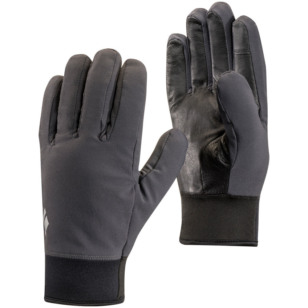 Black Diamond Midweight Softshell Gloves - Waterproof & Windproof Outdoor Gloves for Hiking, Skiing, and Cold Weather Activities