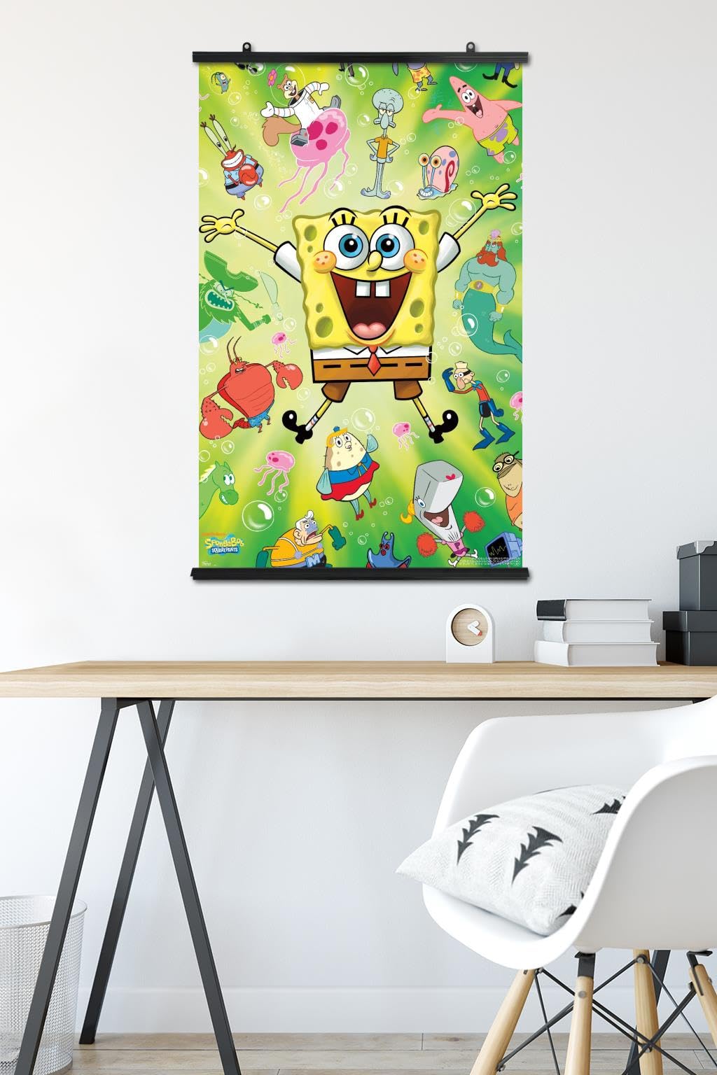Trends International Nickelodeon SpongeBob SquarePants Burst Wall Poster - 22.375 x 34 Inches Premium Poster & Clip Bundle - Perfect for Kids' Bedroom, Game Room & Classroom Decor