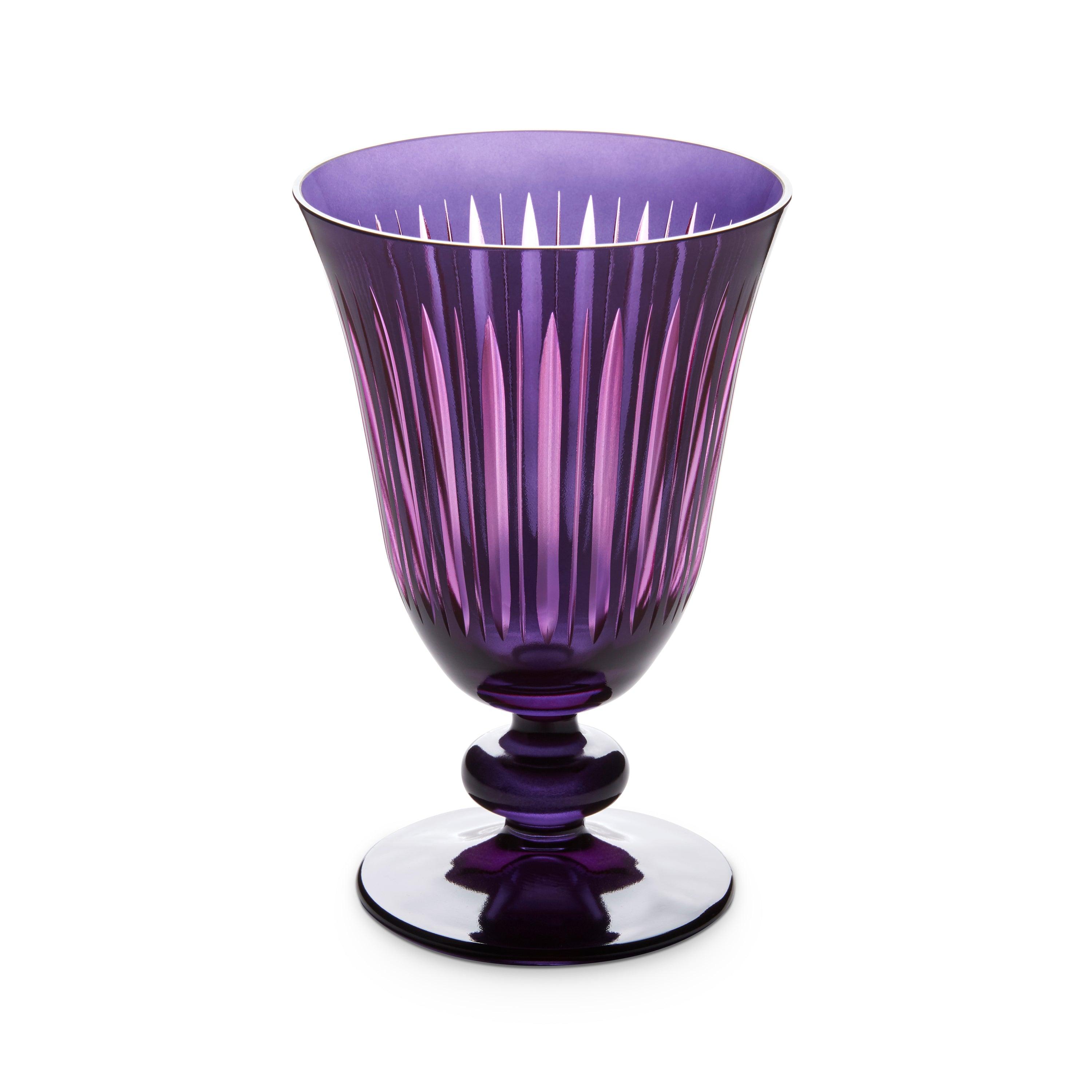 Premium Purple Prism Wine Glasses Set of 4 - Elegant Stemware for Red & White Wine, Champagne - Perfect for Dinner Parties, Weddings & Home Decor