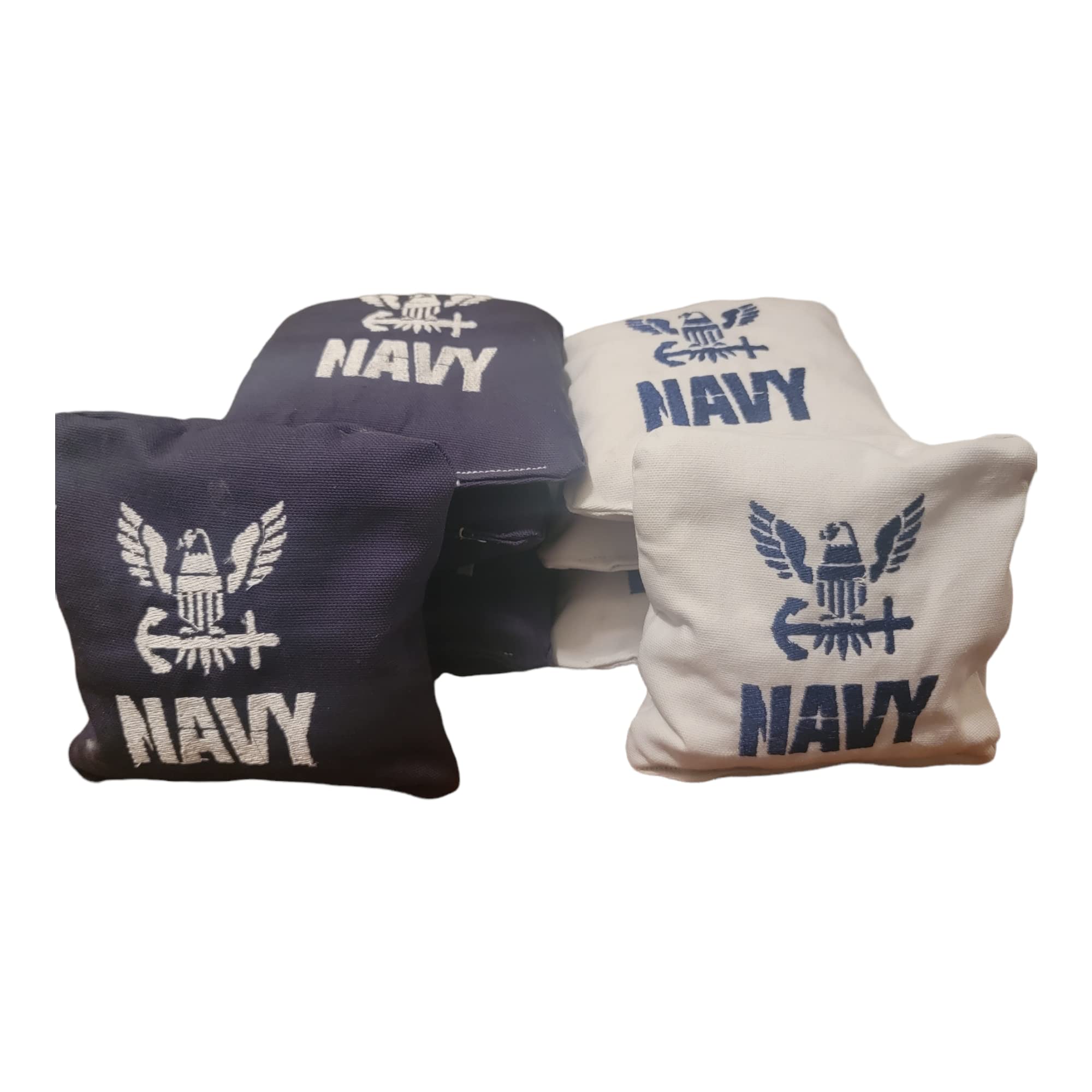 Premium United States Navy Cornhole Bags Set of 8 - Durable Outdoor Bean Bags for Backyard Games, Tailgating, and Military-Themed Parties