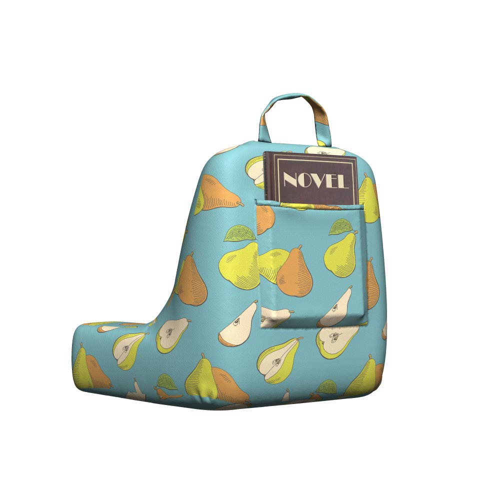 Ambesonne Vegan Pear Pillow Cover - Soft Fabric Printed with Colorful Sketchy Fruit & Slices, Unstuffed Bed Rest Case (Small, Teal Apricot) | Perfect for Reading, Nursing, or Lounging in Bed