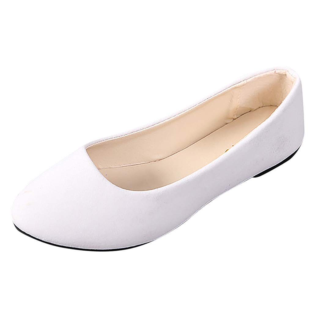 MOLayys Women's Leather Slip-On Casual Shoes - Comfortable Flat Loafers for Women & Girls, Big Size Available - Perfect for Work, Travel & Everyday Wear