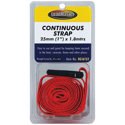 25mm x 1.8M Continuous Luggage Strap with Secure Clip - Heavy Duty Travel Belt for Suitcases, Bags & Backpacks | Perfect for Airports, Train Travel & Outdoor Adventures (Model RG16132)