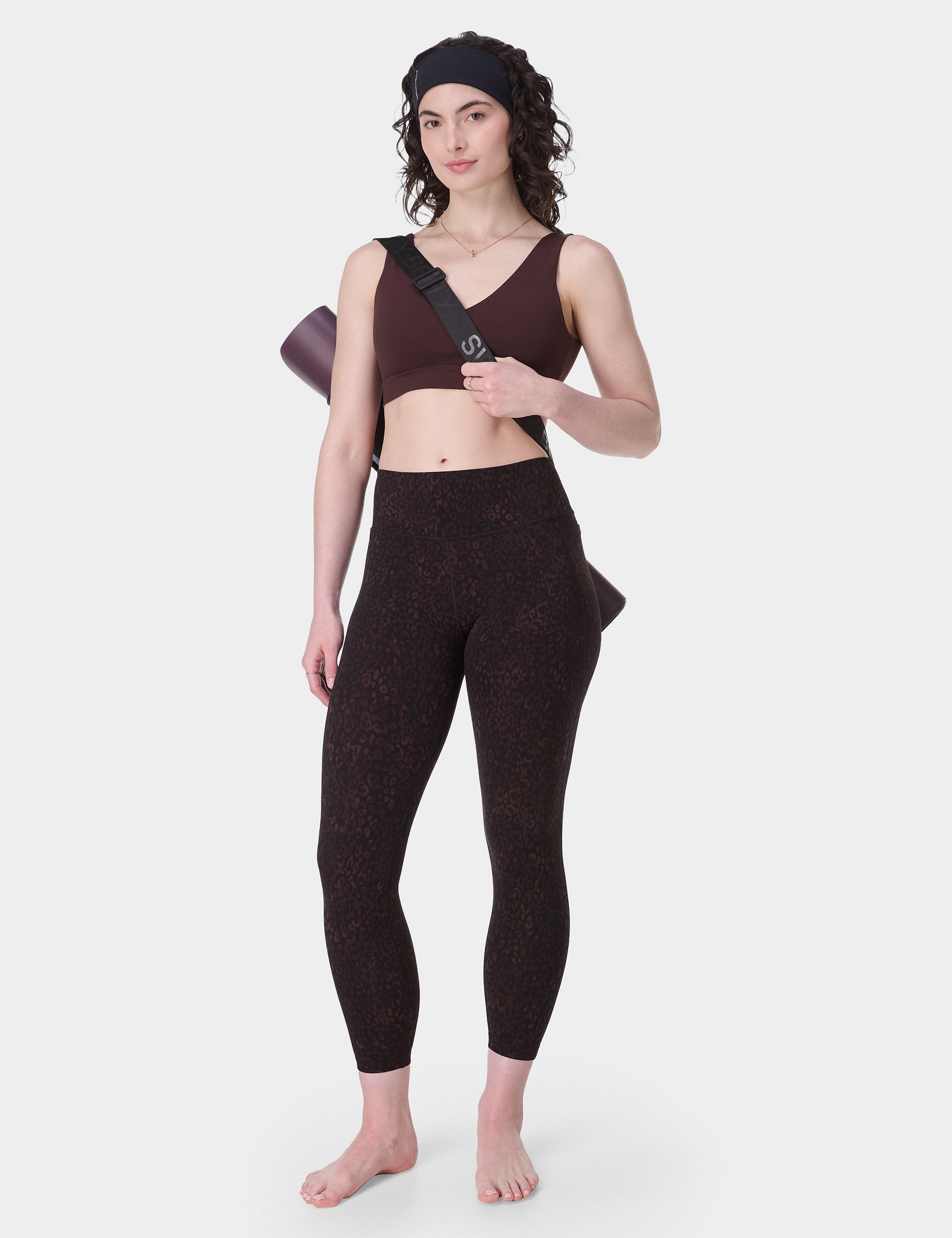 Ultimate Studio 7/8 Leggings - Brown Panther Print High Waist Yoga Pants for Women | Perfect for Yoga, Gym, Running & Lounge Wear