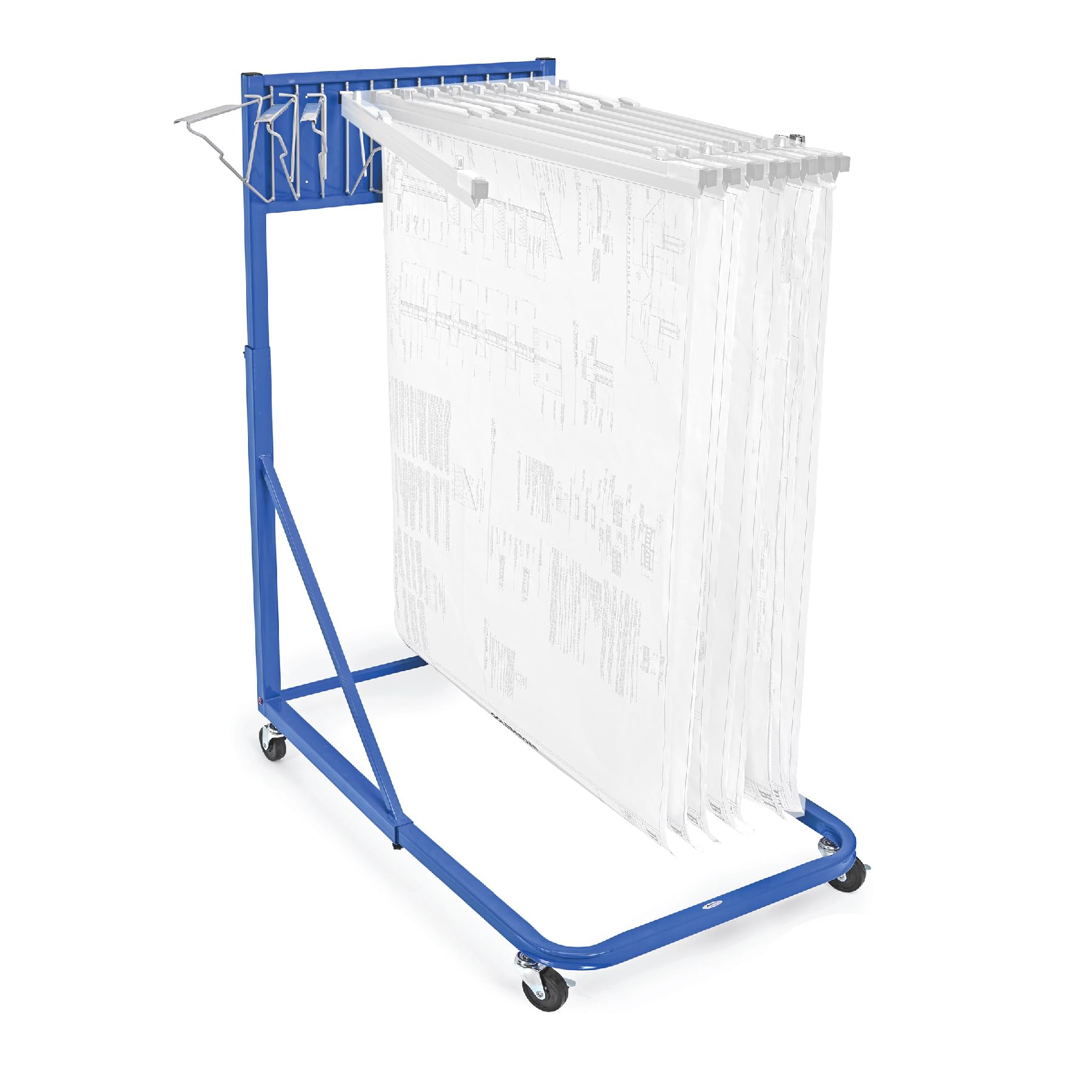 Adir Mobile Blueprint Holder - Heavy Duty Construction Plan Rack, Wall Mounted Map Organizer & Poster Display Stand for Jobsite, Office & Home Use - Perfect for Architects, Engineers & Contractors (Without Clamps)