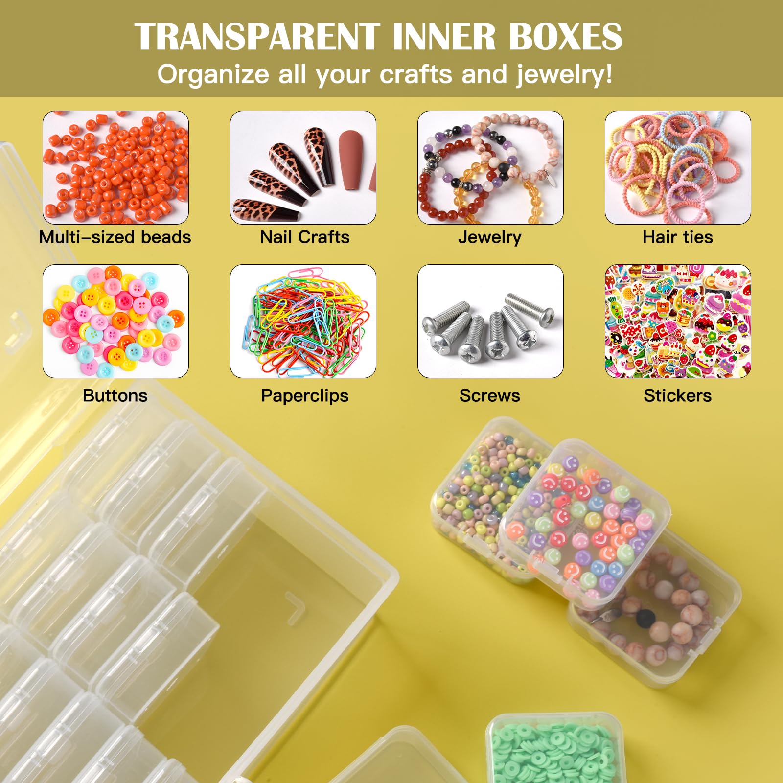 Small Bead Storage Containers 28-Piece Set - Portable Organizer for Jewelry & Crafts