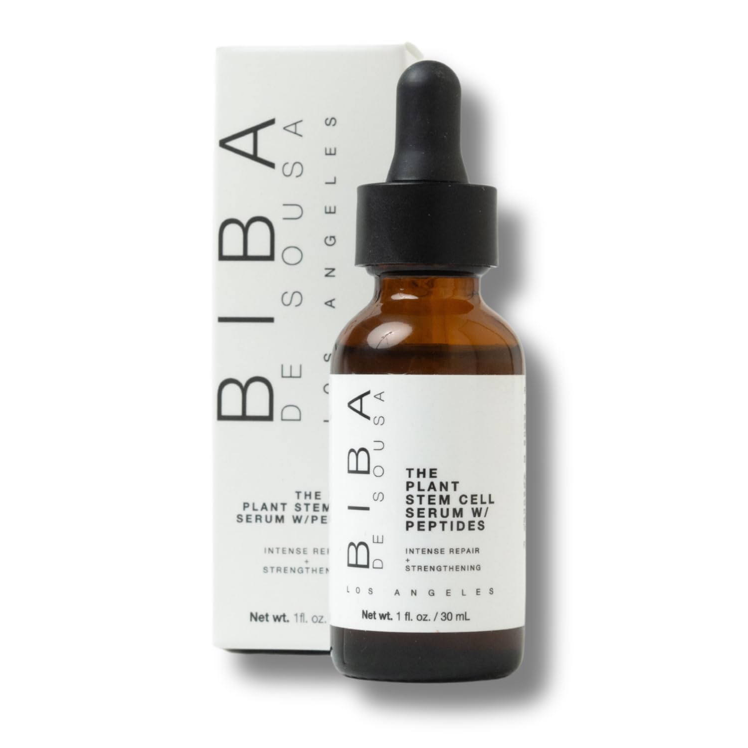 BIBA DE SOUSA Plant Stem Cell Peptide Serum - Anti-Aging Face Serum with Hyaluronic Acid, Vitamin B5 & Antioxidants for Deep Hydration, Wrinkle Repair & Youthful Glow | 1oz | Perfect for Night Routine & Dry Skin Care