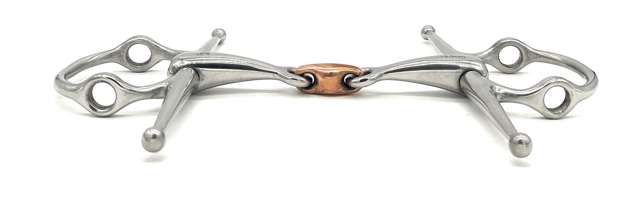 Jake Adams Small Copper Double Jointed Elliptical Nelson Gag Bit - Horse Training Bit for Dressage, Jumping & Western Riding - Comfortable & Durable Equestrian Equipment