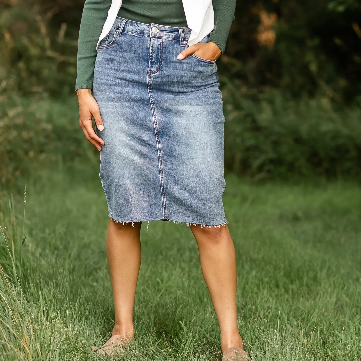 Veronica Skirt - Women's Flowy Midi Skirt with Pockets | Casual & Elegant Summer Dress | Perfect for Beach, Office & Date Night