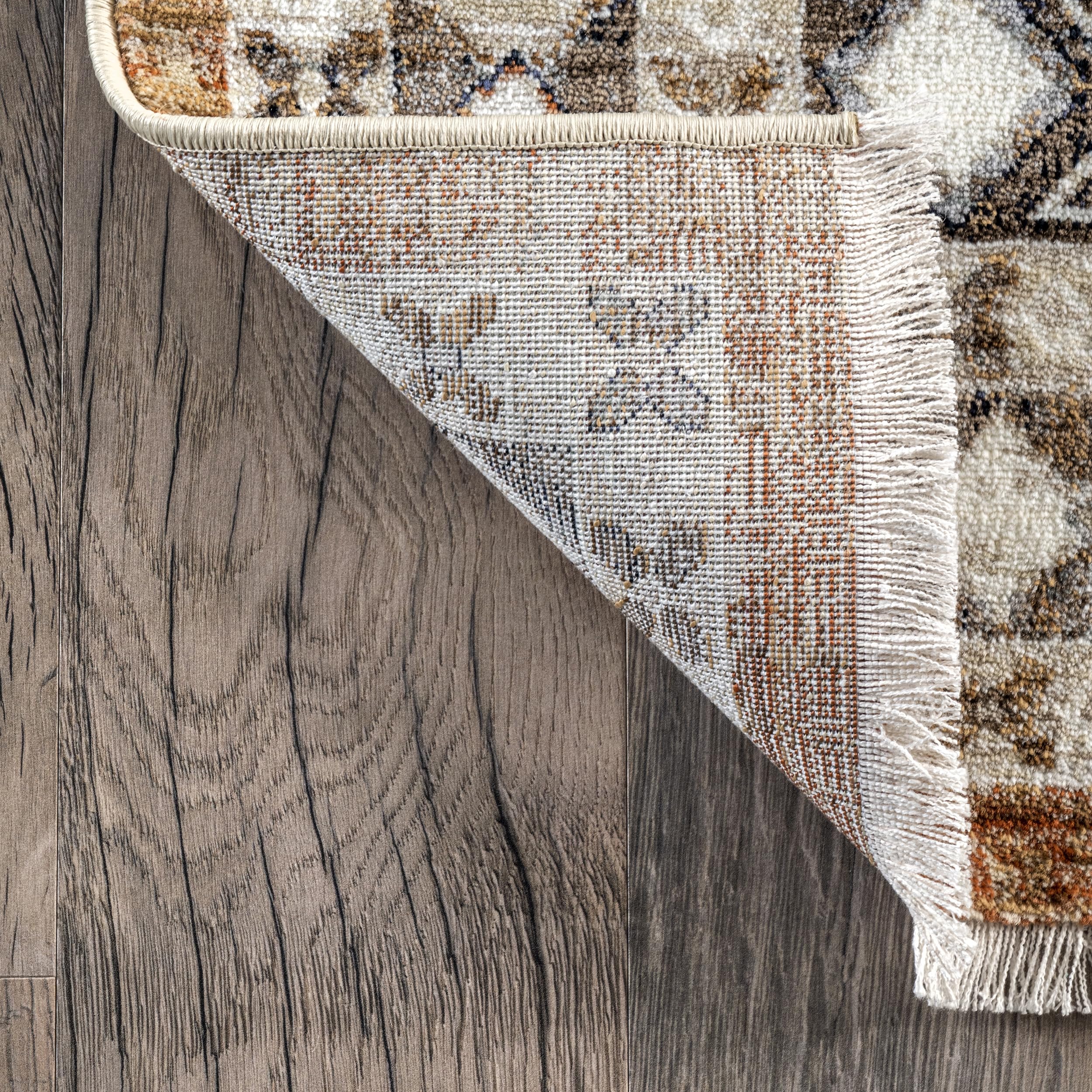 nuLOOM Fringed Performance Indoor Area Rug 8' x 10' Vanesa Rust - Power Loomed, Easy to Clean, Durable & Non-Shedding - Perfect for Living Room, Bedroom & High Traffic Areas