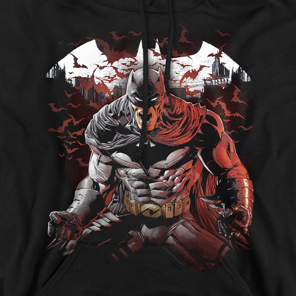 Trevco Batman Raging Bat Unisex Hoodie for Adults - Soft Pullover Sweatshirt for Superhero Fans | Perfect for Cosplay, Comic Con & Casual Wear