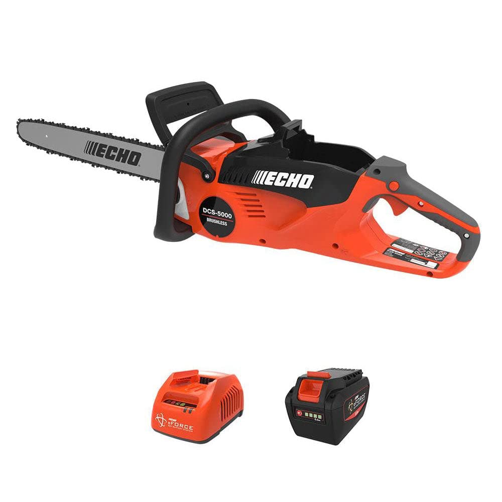 ECHO DCS5000-18C2 56V Cordless Rear Handle Chainsaw with Battery & Charger - Professional Wood Cutting, Tree Trimming, and Landscaping Tool